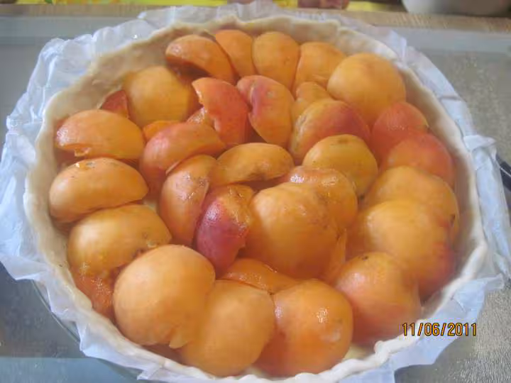 Tarte a la creme d anis verte aux abricots