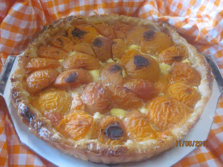 Tarte a la creme d anis verte aux abricots