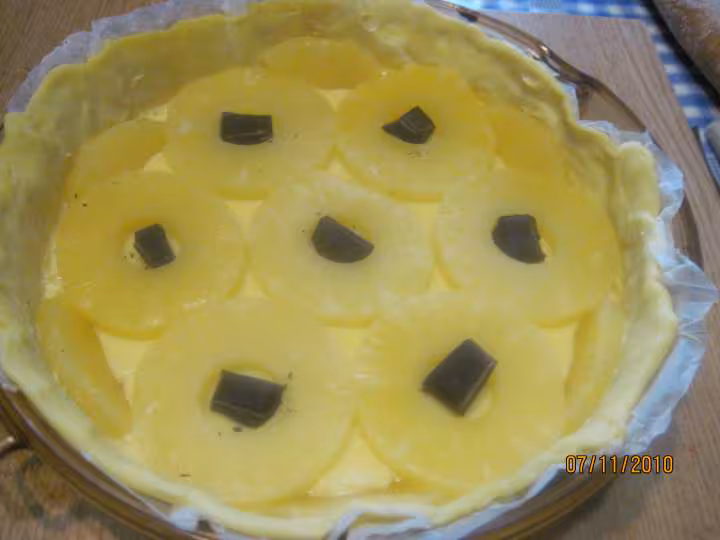 Tarte a la creme vanille au ananas