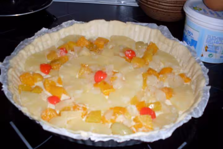 Tarte a la macedoine de fruits