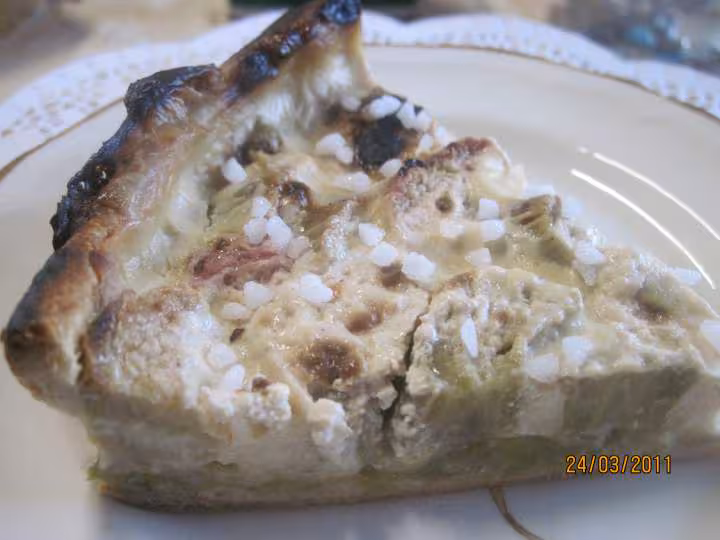 Tarte a la rhubarbe et creme fraiche
