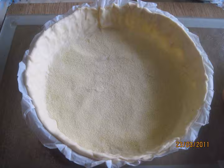 Tarte a la rhubarbe et creme fraiche