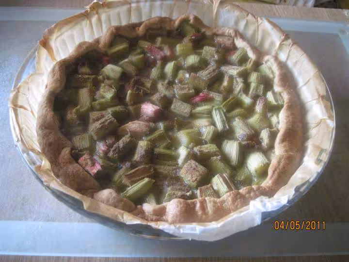 Tarte a la rhubarbe fraiche a la reglisse