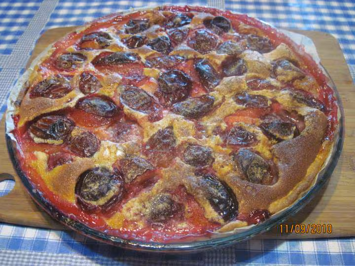 Tarte au prunes quetsches a la creme