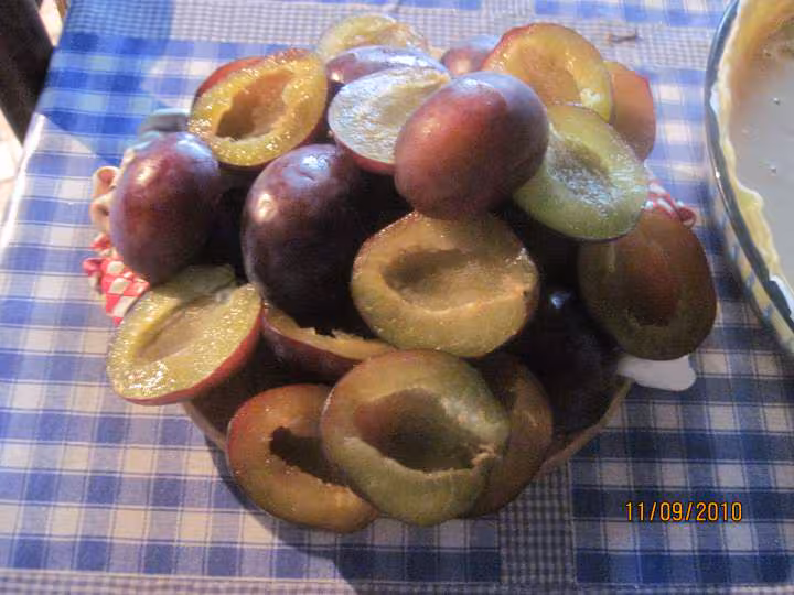 Tarte au prunes quetsches a la creme