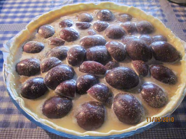 Tarte au prunes quetsches a la creme