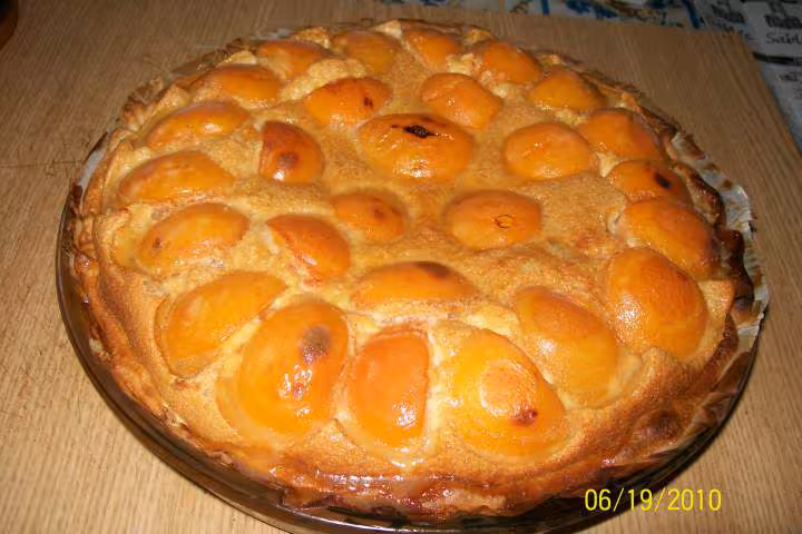 Tarte aux abricots a la creme caramel