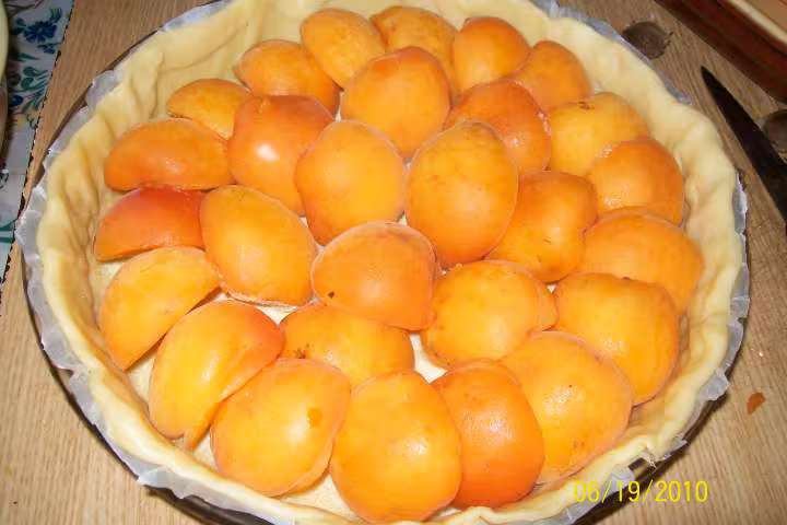 Tarte aux abricots a la creme caramel