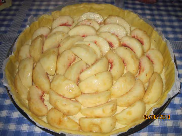Tarte aux brugnons blancs simple