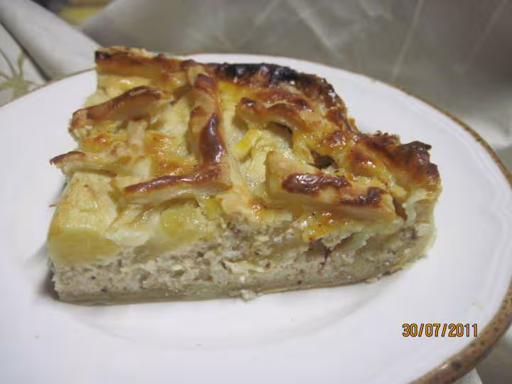 Tarte aux brugnons creme noisettes