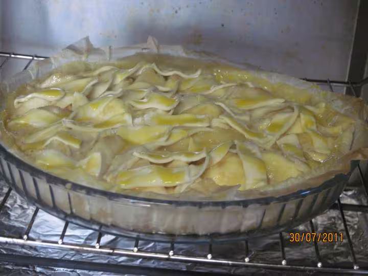 Tarte aux brugnons creme noisettes