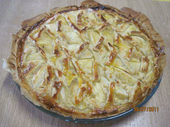 Tarte aux brugnons creme noisettes