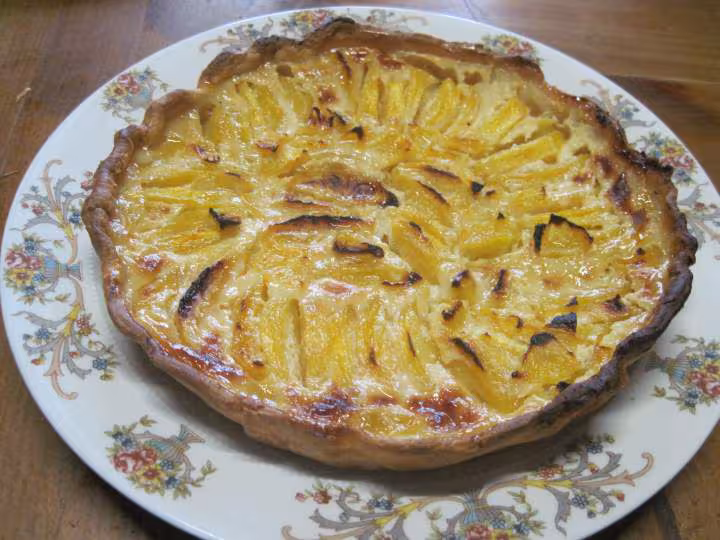Tarte aux brugnons jaunes