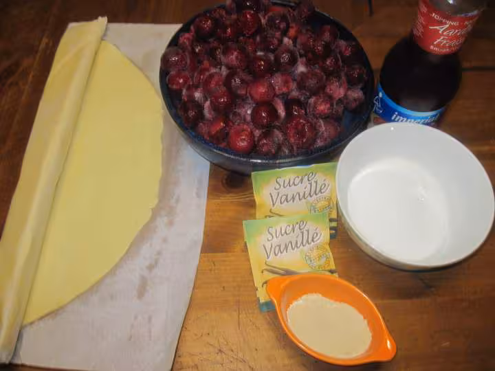 Tarte aux cerises griottes surgelees