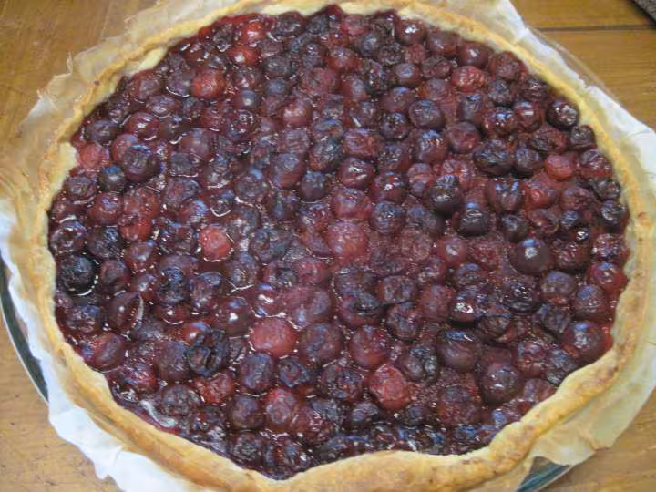 Tarte aux cerises griottes surgelees