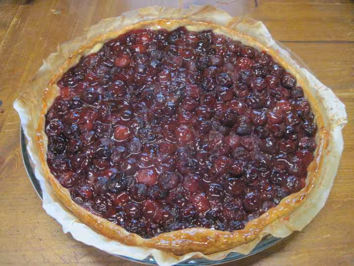 Tarte aux cerises griottes surgelees