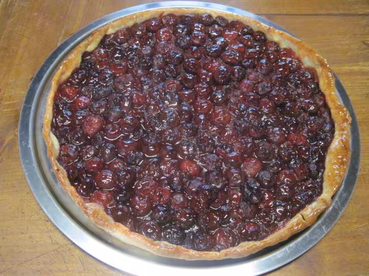 Tarte aux cerises griottes surgelees