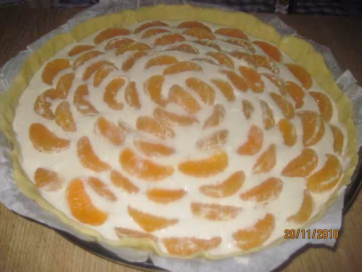 Tarte aux clementines creme fraiche vanille