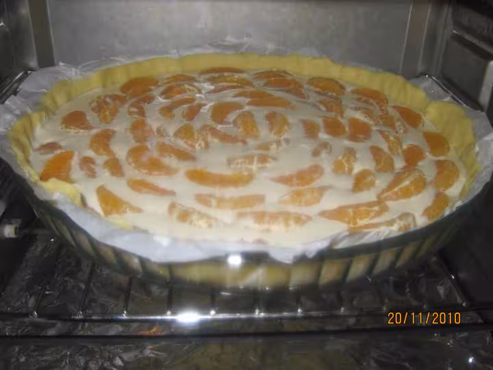 Tarte aux clementines creme fraiche vanille