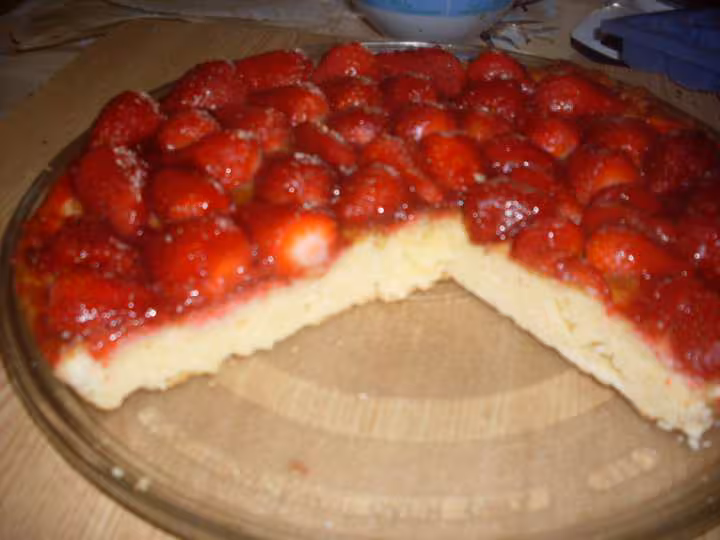 Tarte aux fraises a la creme d amandes