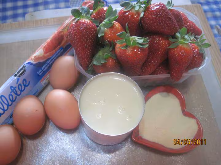 Tarte aux fraises au lait concentre