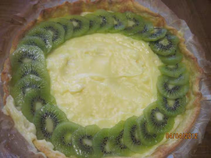 Tarte aux fraises et kiwis creme patissiere