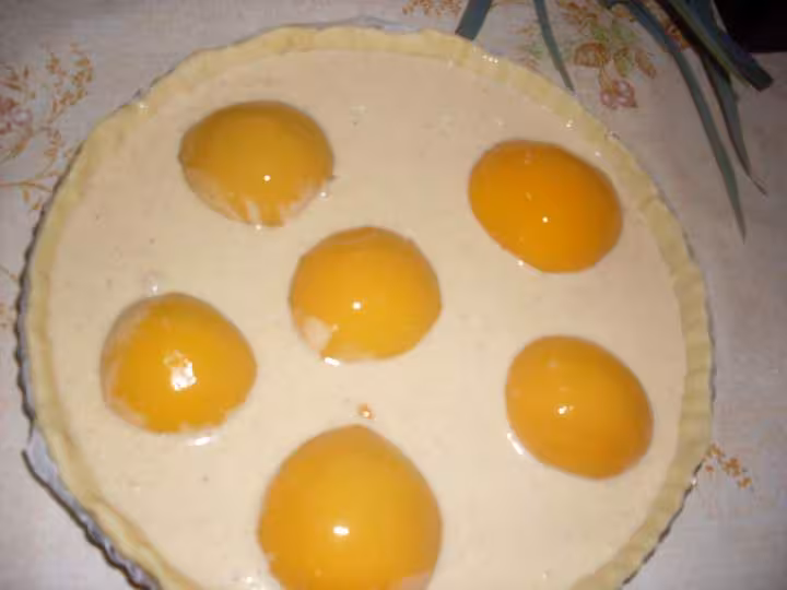 Tarte aux peches creme de noisettes