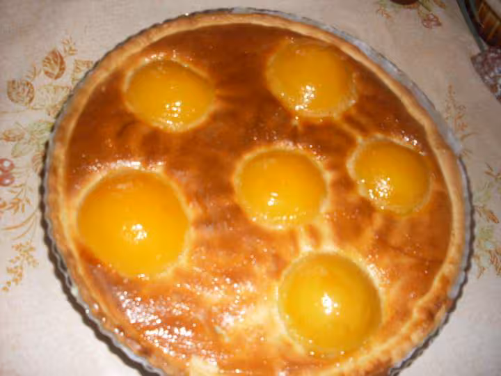 Tarte aux peches creme de noisettes