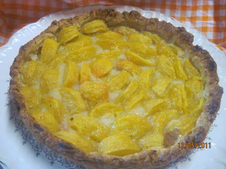 Tarte aux peches jaunes nature