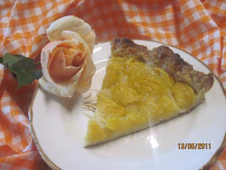 Tarte aux peches jaunes nature
