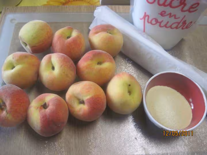 Tarte aux peches jaunes nature