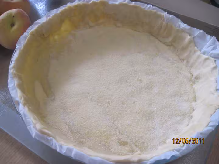 Tarte aux peches jaunes nature