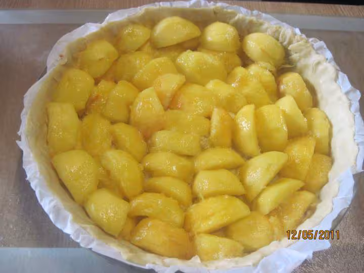 Tarte aux peches jaunes nature