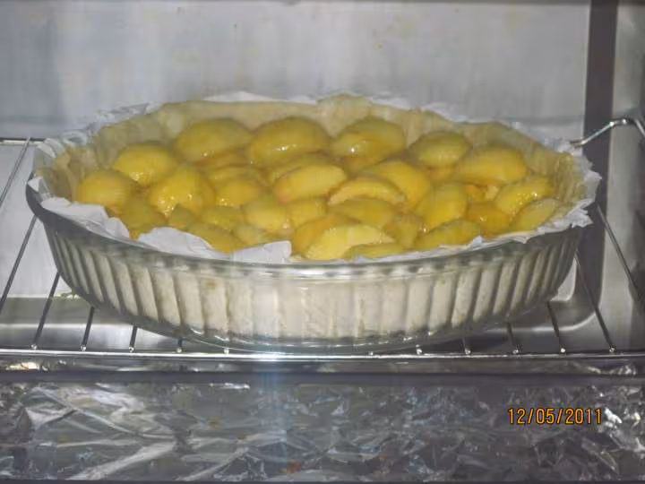 Tarte aux peches jaunes nature