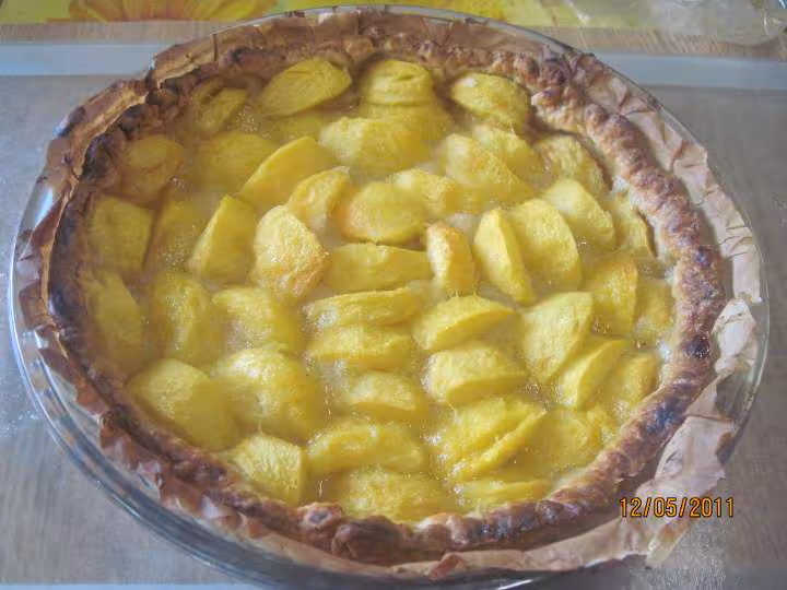 Tarte aux peches jaunes nature
