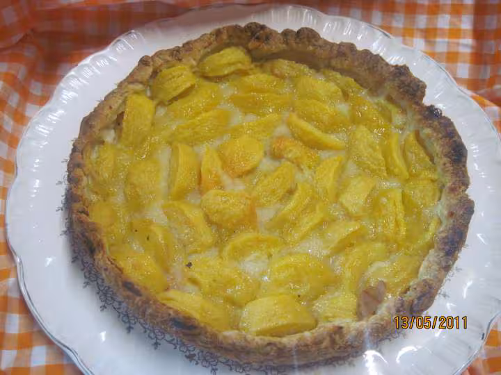 Tarte aux peches jaunes nature