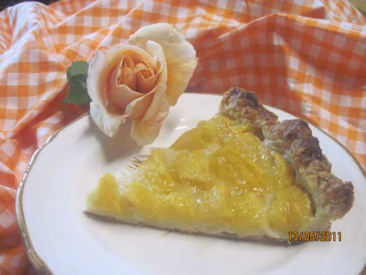 Tarte aux peches jaunes nature