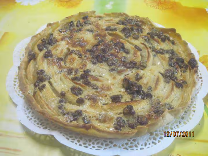 Tarte aux pommes aux raisins