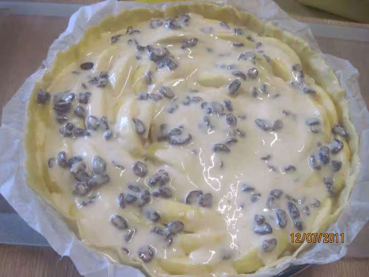 Tarte aux pommes aux raisins