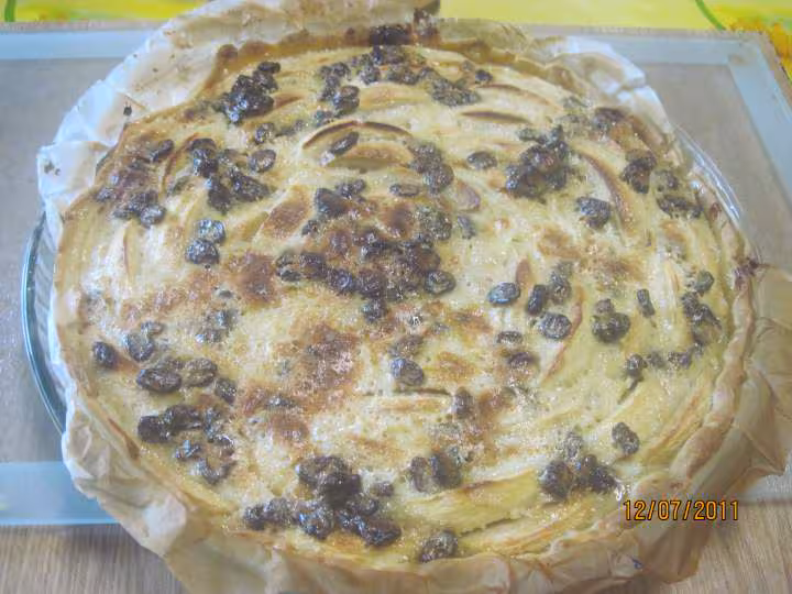 Tarte aux pommes aux raisins