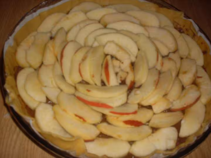 Tarte aux pommes chocolat creme fraiche a la poudre d amandes