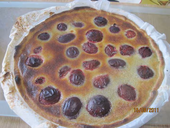 Tarte aux quetsches a la creme vanille