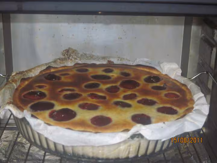 Tarte aux quetsches a la creme vanille