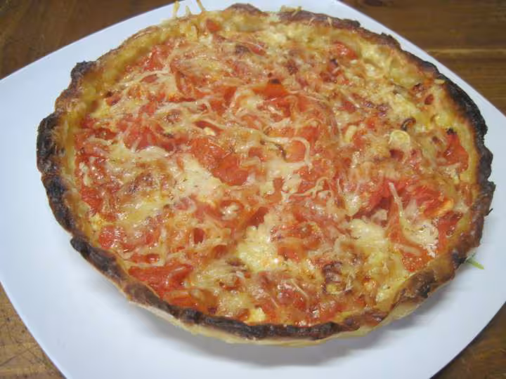 Tarte aux tomates a la creme moutarde