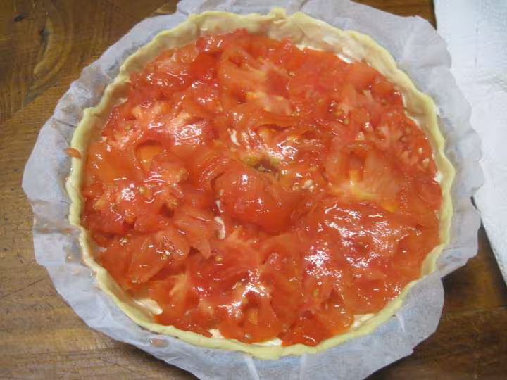 Tarte aux tomates a la creme moutarde