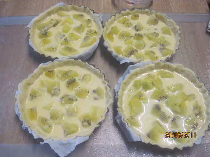 Tartelettes aux kiwis jaunes