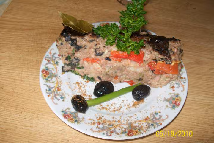 Terrine de canard champignons poivrons au porto