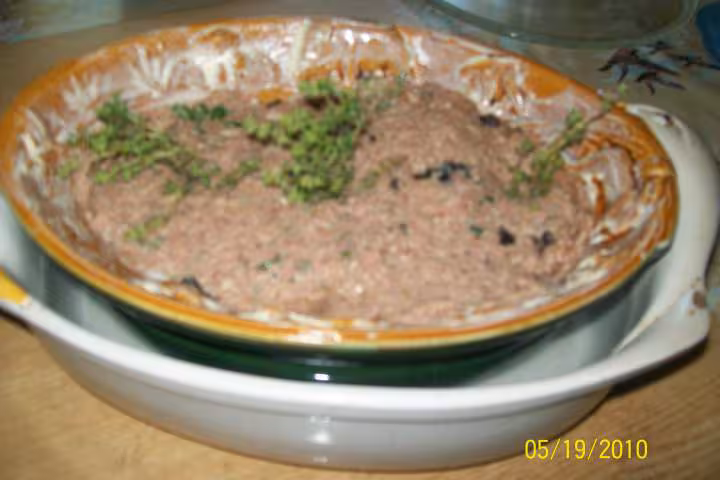 Terrine de canard champignons poivrons au porto