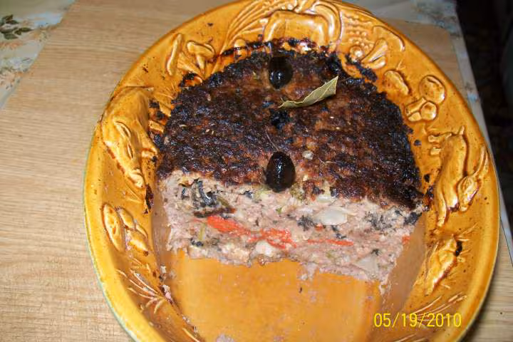 Terrine de canard champignons poivrons au porto