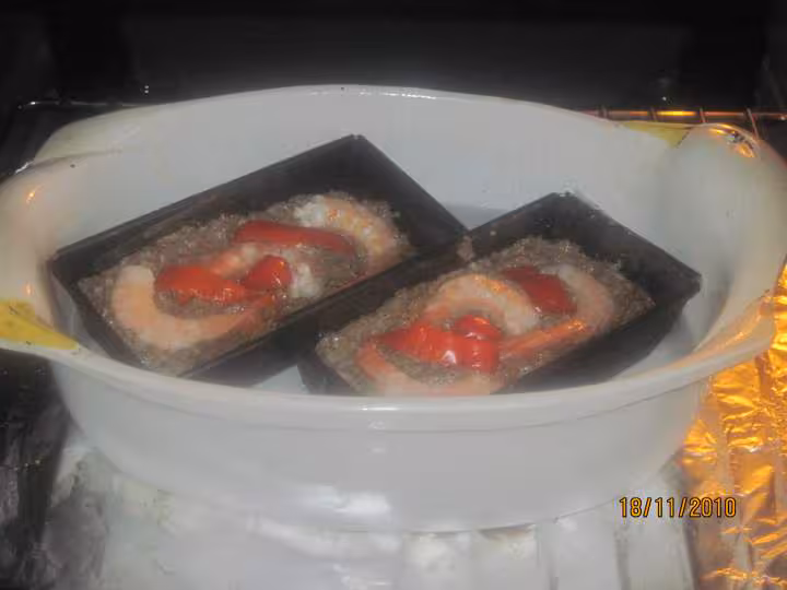 Terrines de champignons et crevettes